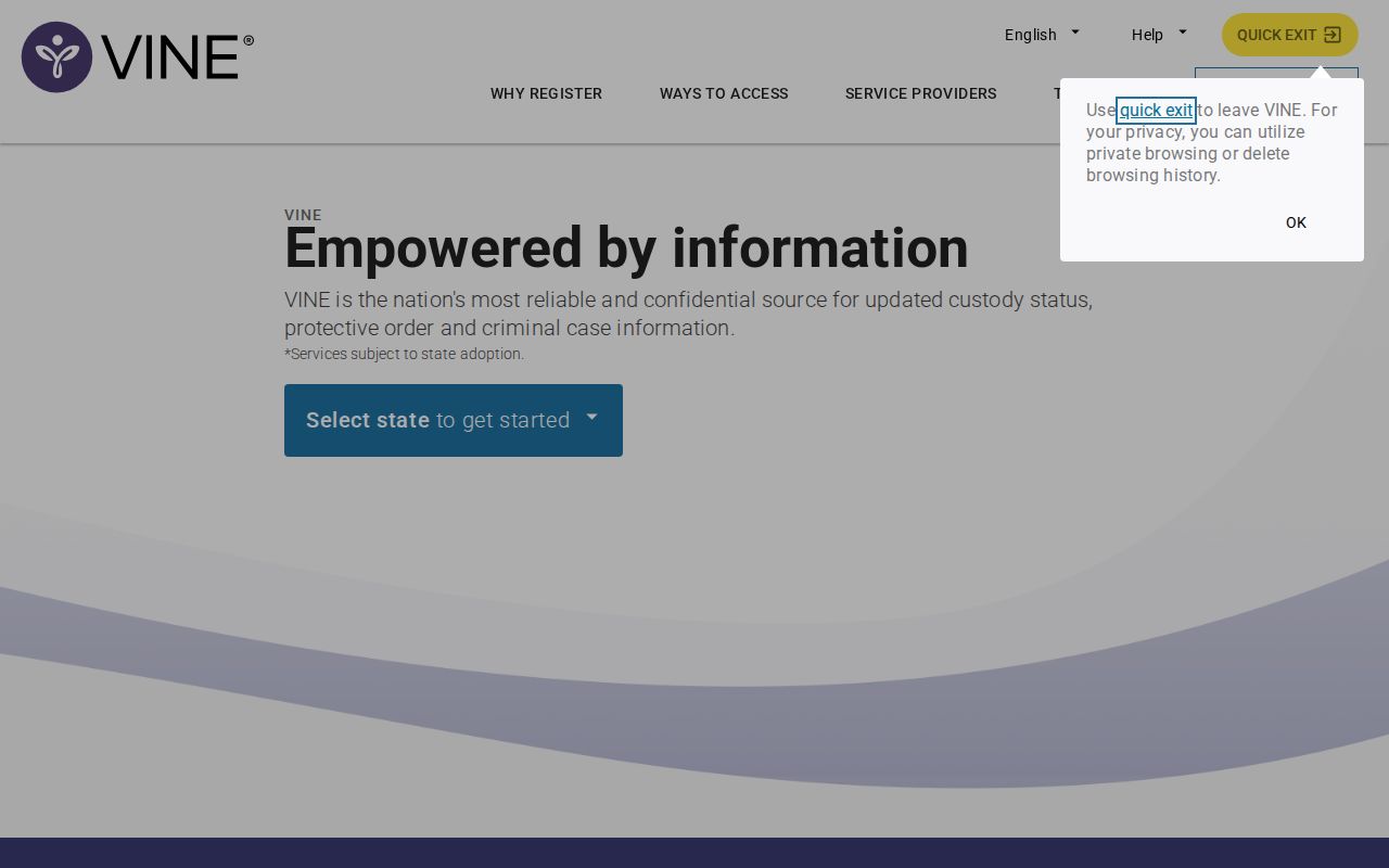 Trigg County VINELink release check interface