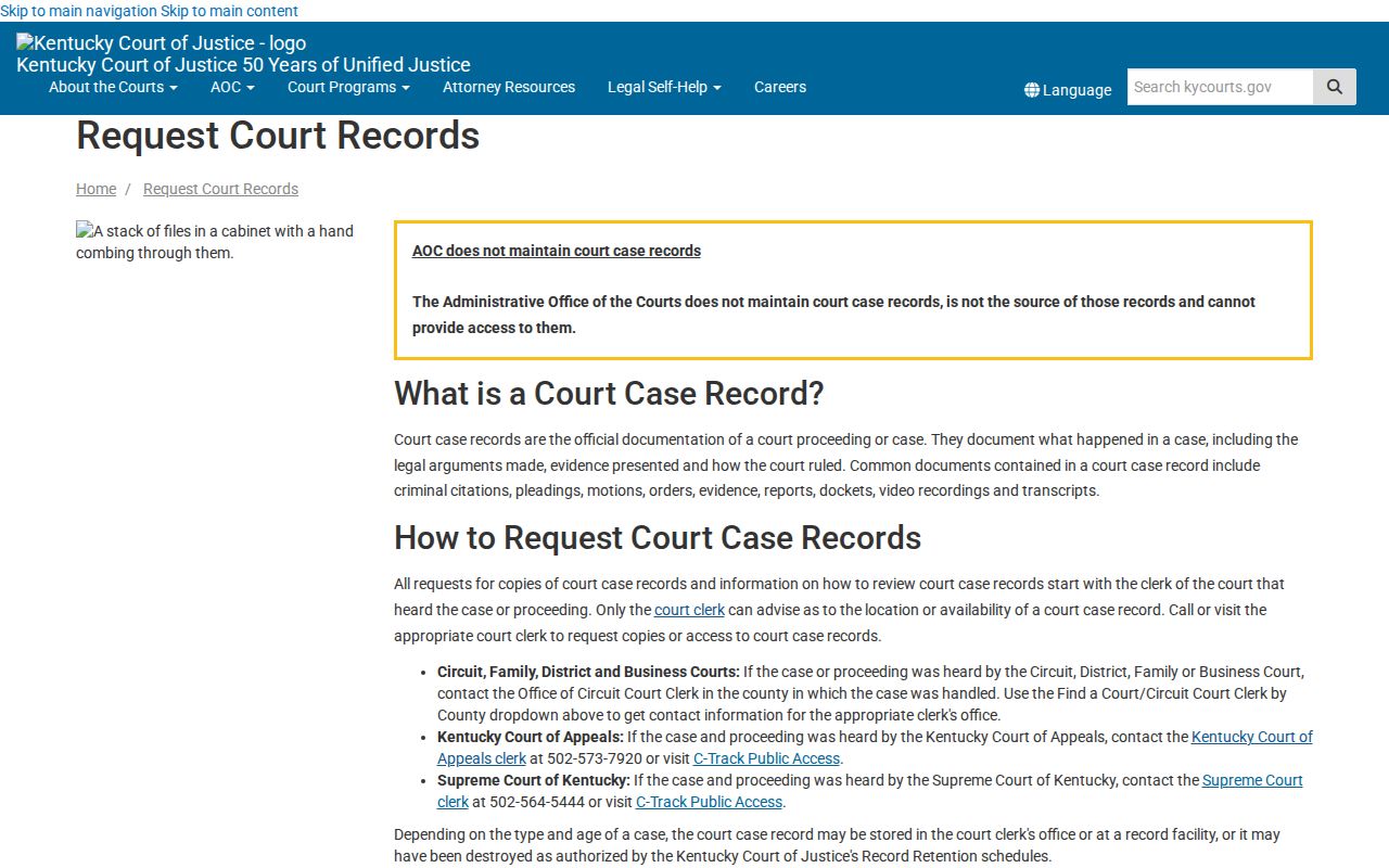 Trigg County release record court-file request workflow